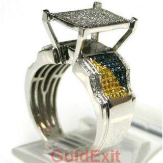 Multi Color Diamond Fancy 14k Gold Engagement Ring Ladies Jewelry