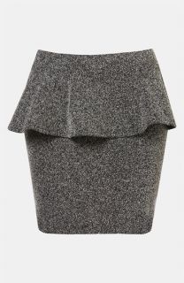 Topshop Ribbed Peplum Miniskirt