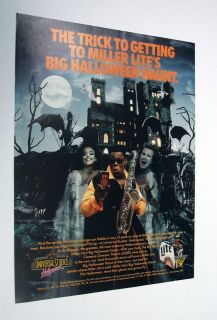 Miller Lite Halloween Clarence Clemons 1990 Print Ad