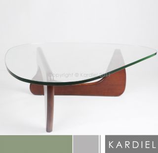Noguchi Coffee Table 3 4 Glass Top Solid Ash Wood Base Cherry Modern