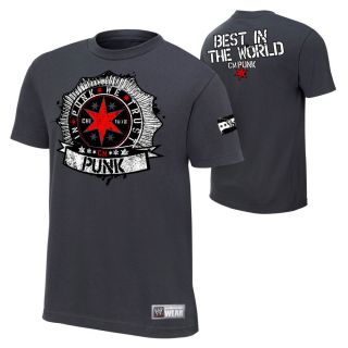 Cm Punk in Punk We Trust Mens Authentic WWE T Shirt Large