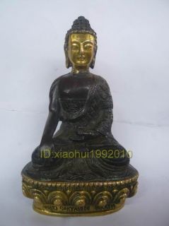 Exquisite Collectible Brass Gild Shakyamuni Statue