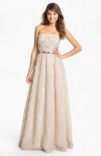 Adrianna Papell Strapless Soutache Gown