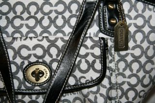 COACH   TOTE BAG with DUST COVER   Black Handles & Signature C