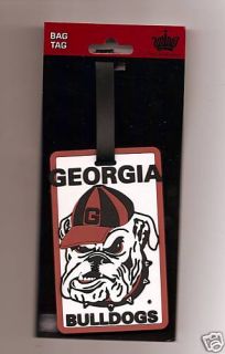 New UGA Georgia Bulldog Head Rubber Luggage Bag Tag