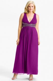 JS Collections Beaded Pleated Dress (Plus)