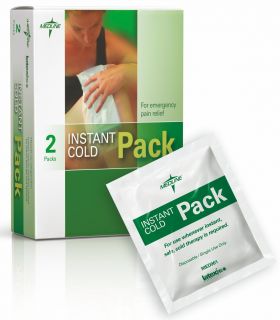 Medline Instant Cold Compress Ice 2 Packs per Box Emergency Pain