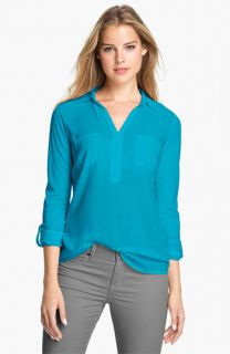 Two by Vince Camuto Mixed Media Shirt