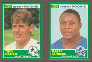 1989 Score Football Compl Set w Box Aikman Sanders RC