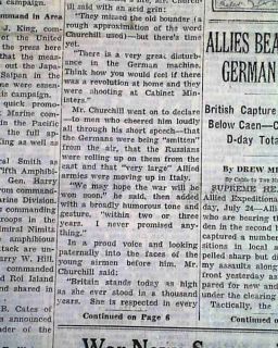 1944 Newspaper Operation Valkyrie Adolph Hitler Bombing