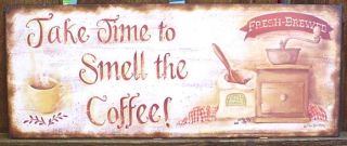  Country TAKE TIME TO SMELL THE COFFEE Metal Sign CAFE SHOP DINER Tin