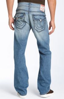 True Religion Brand Jeans Ricky   Giant Big T Straight Leg Jeans (High Plains Medium Wash)