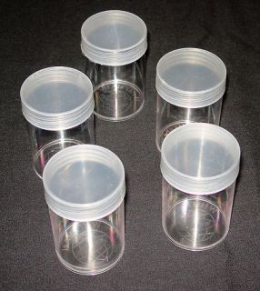 20 Clear Round Plastic Coin Tubes for Half Dollars