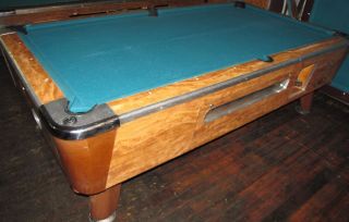 Valley Coin Operated Pool Table w Sticks Rack Balls