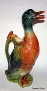 st clements french majolica mallard duck pitcher 13