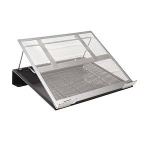 Rolodex Mesh Laptop Stand With Cord Organizer   Metal   Black, Silver