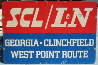 Vintage SCL L N Georgia Clinchfield Railroad Sign Steel 29 x 19