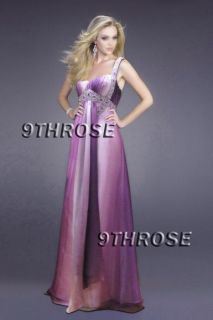 Shower Good Compliments Beaded Purple Long Formal Evening Prom