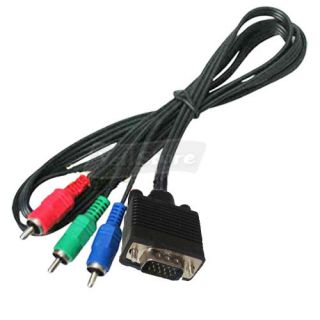 ft 15 Pin VGA to 3 RCA Component Video TV HDTV Cable