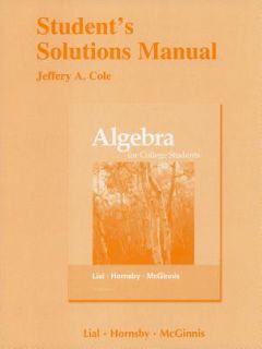  Algebra for College Students Students Solutions Manual (7th Edition