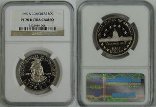 1989 s ngc pf70 congress proof half dollar coin