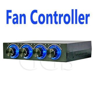 PC CPU HDD 4 Channel Fan Speed Controller Control LED Cooling