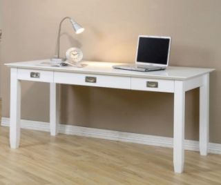 NEW Solid Wood White Writing Computer Desk w/ Keyboard Drawer