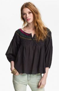 Free People Embroidered Peasant Blouse
