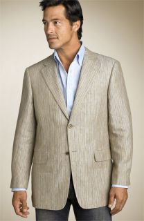 John W. ® Two Button Stripe Linen Sportcoat