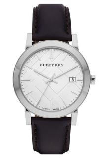 Burberry Check Stamped Round Dial Watch