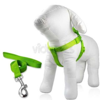 18 28 Girth Green Doggie Nylon Comfort Dog Harness Collar L Large 4ft