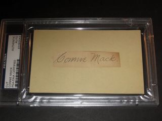 Connie Mack Signed 3x5 Album Page Cut PSA