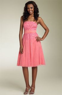 Adrianna Papell Beaded Strapless Party Dress