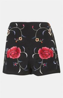 Topshop Rose Embroidered Shorts