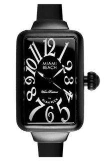 Miami Beach by Glam Rock Rectangular Silicone Strap Watch