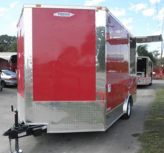 New 8.5 x 12 Concession food trailer with 3 serving windows