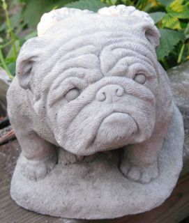Concrete Bulldog Angel Statue or for A Dog Memorial