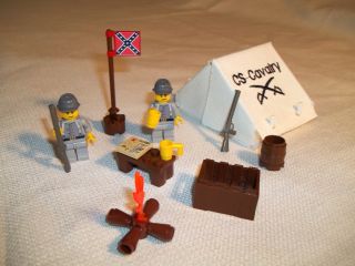 Lego Civil War Custom Confederate Cavalry Base Camp Set