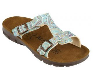 Alpro Printed T strap Adj. Buckle Sandals —