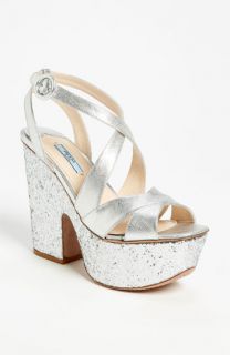 Prada Glitter Platform Sandal