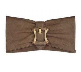 Makowsky Glove Leather Convertible Clutch/Shoulder Bag —