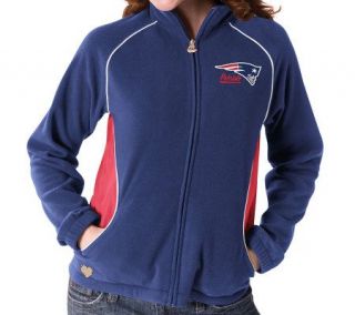 NFL Patriots Womens Plus Size Overlay Micro Fleece Jacket —