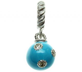 Judith Ripka Sterling 1/10 cttw Diamonique &Enamel Charm —