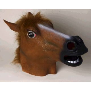  Mask Brown Jumbo Head Latex Rubber Barn Animal Costume Fur Pony