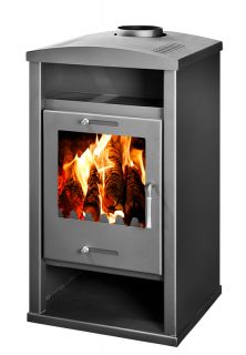 Wood Burning Contemporary Multi Fuel Stove 15KW Rio with Back Boiler