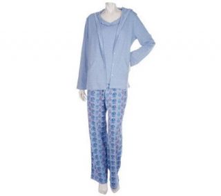Carol Hochman 3 piece Hooded Jacket Pajama Set —