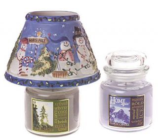 Yankee Candle Set of 2 14.5oz Winter Night Jar Candles w/Snowman Shade 