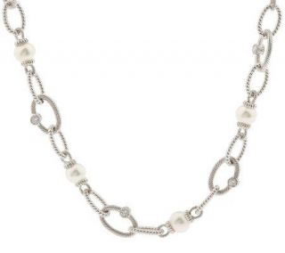 Judith Ripka Sterling 18 Cultured Pearl & Mabe Necklace —