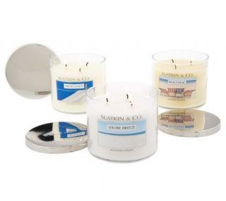   Co. Set of 3 Summer Scented Triple Wick 14.5oz. Candles —