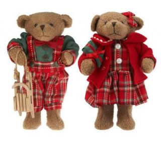 Set of 2 Plaid Bears or Christmas Mice by Valerie —